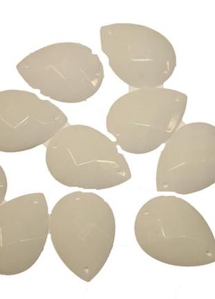 Камені пришивні крапелька 25х17мм/20шт:білий