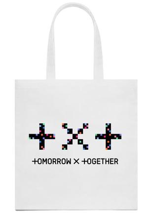 Шоппер / эко-сумка - tomorrow x together - logo (белый)