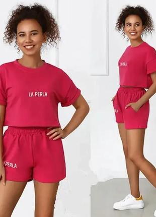 Літній спортивний жіночий костюм прогулянковий шорти і футболка