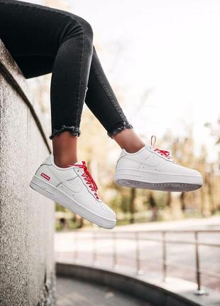 Кросівки жіночі nike air force 1 supreme white9 фото