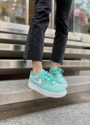 Кросівки жіночі nike air force 1 green white2 фото