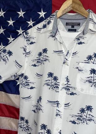 Шведка рубашка гавайка tommy hilfiger calvin live  polo premium palm2 фото