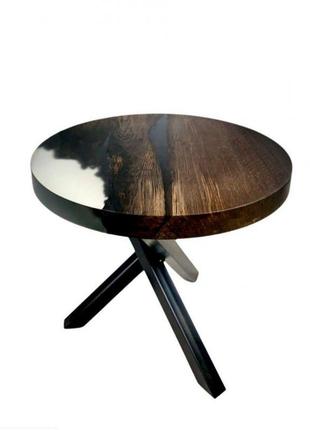 Журнальний столик "loki" з прозорою епоксидною смолою морений дуб (sw1223)5 фото