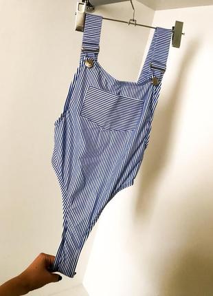 Сплошной слитный сдельный в полоску женский стринги бикини завышенные в полоску с подтяжками2 фото