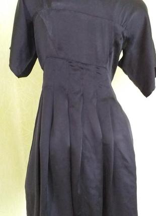 Стильне плаття зі складками шовк  чорне savage3 фото