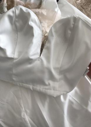 Свадебное платье блёстки выпускное платье плаття для фотосесії весільне плаття рибка платье рыбка длинное платье с блёстками белое платье5 фото