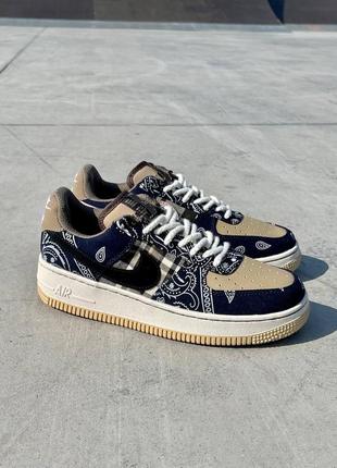 Кросівки чоловічі nike air force 1 cactus jack1 фото