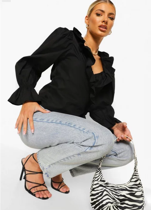 Sale чорна бавовняна блуза boohoo m/l