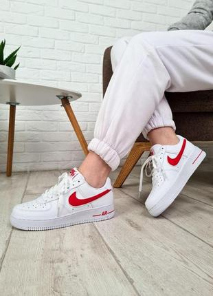 Кросівки жіночі nike air force 1 white red 4