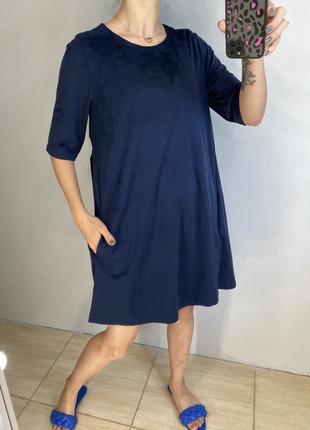 Zara! новое синее красивое платье с карманами