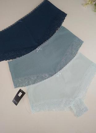 Комплект котонових трусиків з ніжним мереживомеѕмага lingerie