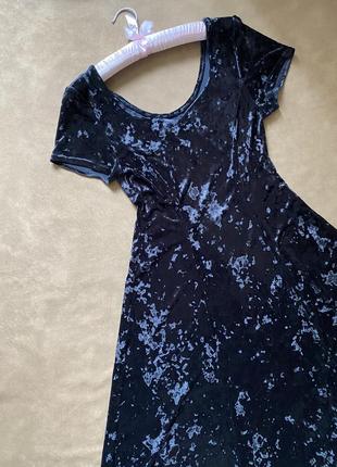 Сукня велюрова-оксамитна m&s collection під мармур, велюрову сукню міді під мармур