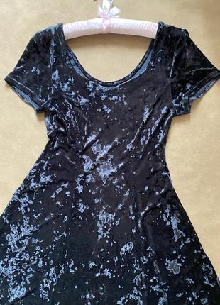 Сукня велюрова-оксамитна m&s collection під мармур, велюрову сукню міді під мармур3 фото