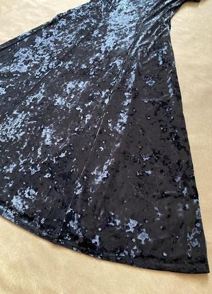 Сукня велюрова-оксамитна m&s collection під мармур, велюрову сукню міді під мармур4 фото