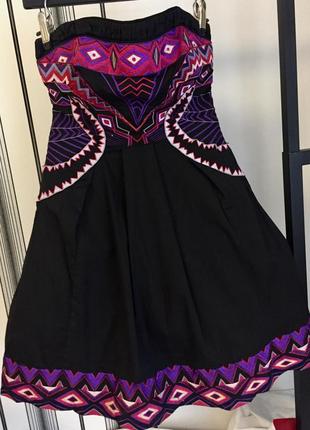 Karen millen xxs/xs коротке плаття оригінал на випускний нарядне чорне з вишивкою