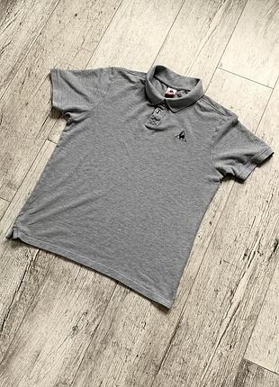 Сіра футболка поло le coq sportif