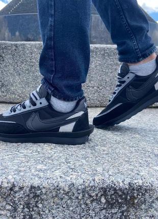 Nike ld waffle sacai black мужские кроссовки найк6 фото