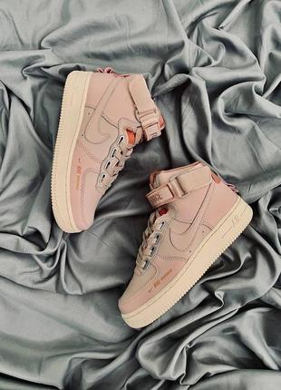 Nike air force 1 high utility pink 2 женские кроссовки найк розовые6 фото