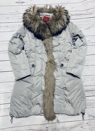Пуховик snowimage оригинал,куртка зима,пальто зимнее с натуральным мехом