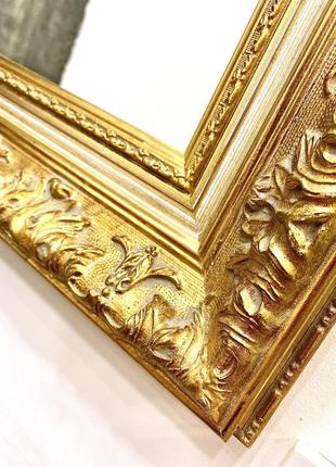 Зеркало в деревянной английской раме smart gold2 фото