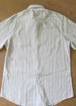 Белая в полоску рубашка zara с коротким рукавом оригинал.5 фото