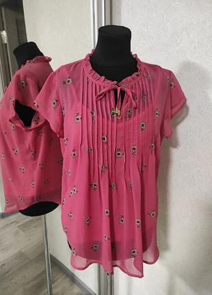 Майка блуза liz claiborne в принт квіти