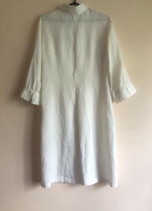 Лляне плаття сорочка з перламутровими ґудзиками2 фото