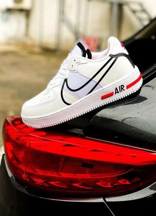 Nike air force 1 react white black  женские кроссовки найк аир  форс