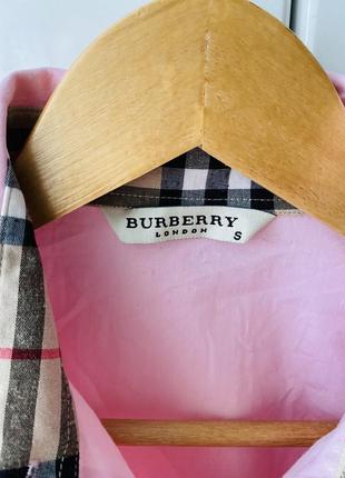 Жіноча рожева розовая сорочка рубашка burberry2 фото