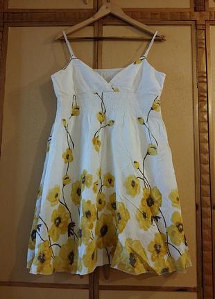 Хлопковый сарафан с жёлтыми маками