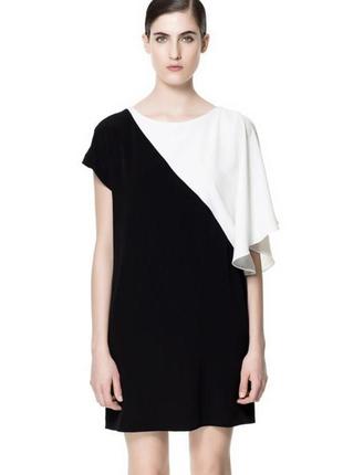 Базовое платье зара белое чёрное нарядное