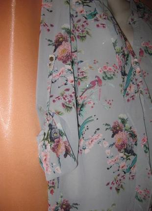Легкая нарядная шифоновая блузка 14uk/40eurо oasis км1115 длинный рукав большой размер3 фото