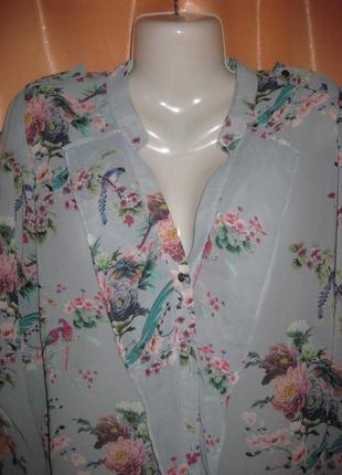 Легкая нарядная шифоновая блузка 14uk/40eurо oasis км1115 длинный рукав большой размер8 фото