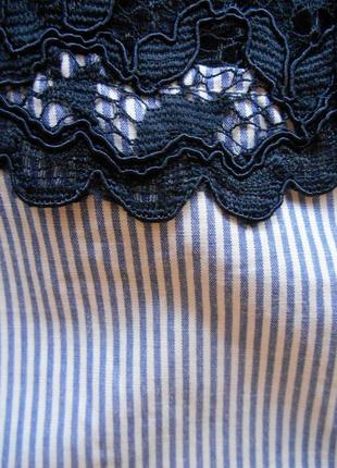 Красивая блузка блуза с кружевной кокеткой из смесового хлопка6 фото
