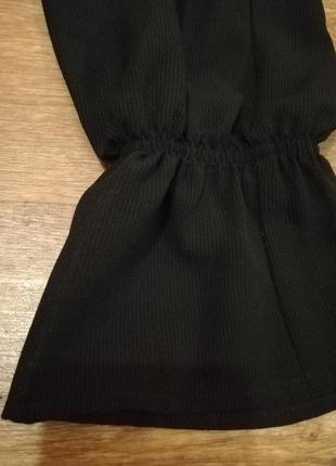 Сукня чорна плаття міні міді довгий рукав волан стильно з зав'язками напівпрозорі вечірня sisley8 фото