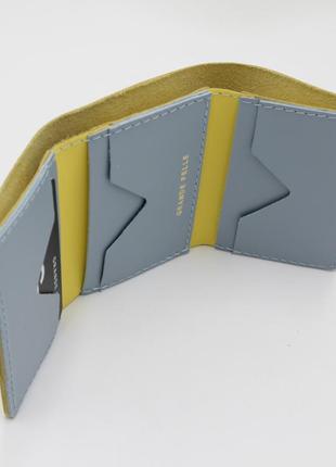 Женское портмоне для карточек из кожи, кошелёк с гравировкой сердце, желтый кошелёк из натуральной кожи3 фото