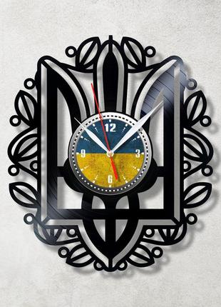 Герб украины часы украина часы карта украины часы виниловые часы на стену размер 30 см4 фото