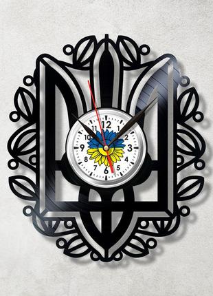 Герб украины часы украина часы карта украины часы виниловые часы на стену размер 30 см5 фото