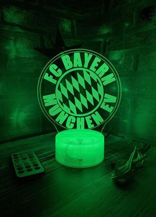 3d-лампа фк баварія мюнхен, подарунок для фанатів футболу, світильник або нічник, 7 кольорів та 4 режими, пульт та таймер10 фото