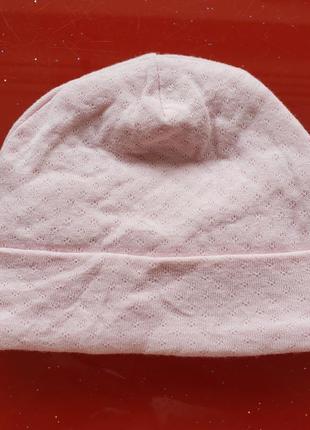 Laura ashley детская шапочка новорожденной малышке девочке 3-6 м 62-68 см хлопок бант новая6 фото