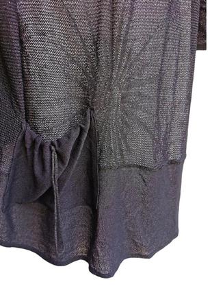 Туника сетка с карманами асимметричная узор с люрексом из вискозы платье блуза джемпер philomena crist в бохо стиле оверсайз oversize5 фото