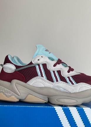 🌹💙adidas ozweego bordo blue💙🌹жіночі кросівки адідас, кроссовки адидас женские демисезонные8 фото