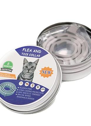Ошейник pet 004 gray 39cm + box противопаразитарный для кошек от блох клещей1 фото