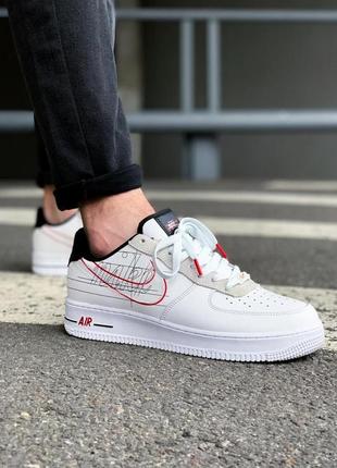 Nike air force 1 script smoosh white жіночі кросівки найк аір форс білі