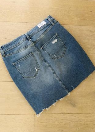 Классная джинсовая модная юбка с потертостями  от cross jeans 🛍🍒🌺2 фото