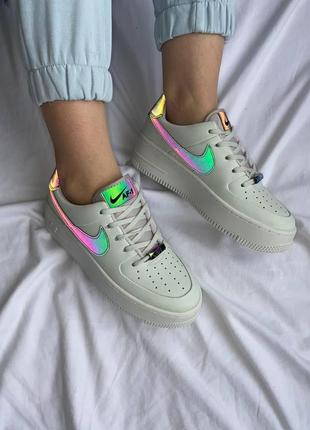 Кросівки жіночі nike air force 1 white reflective sage/ женские кроссовки найк аир форс рефлектив1 фото