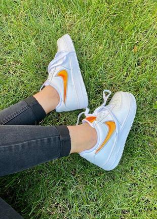 Nike air force 1 low jewel white orange жіночі кросівки найк аір форс5 фото
