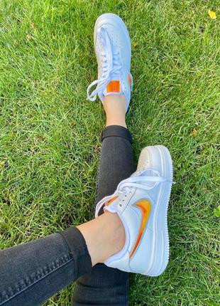 Nike air force 1 low jewel white orange жіночі кросівки найк аір форс6 фото