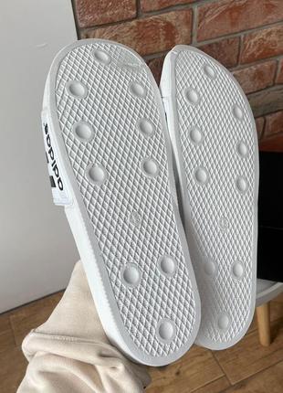 Мужские шлепанцы adidas slides white black 41-42-43-44-456 фото
