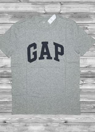 Мужская футболка gap logo t-shirt серая оригинал1 фото